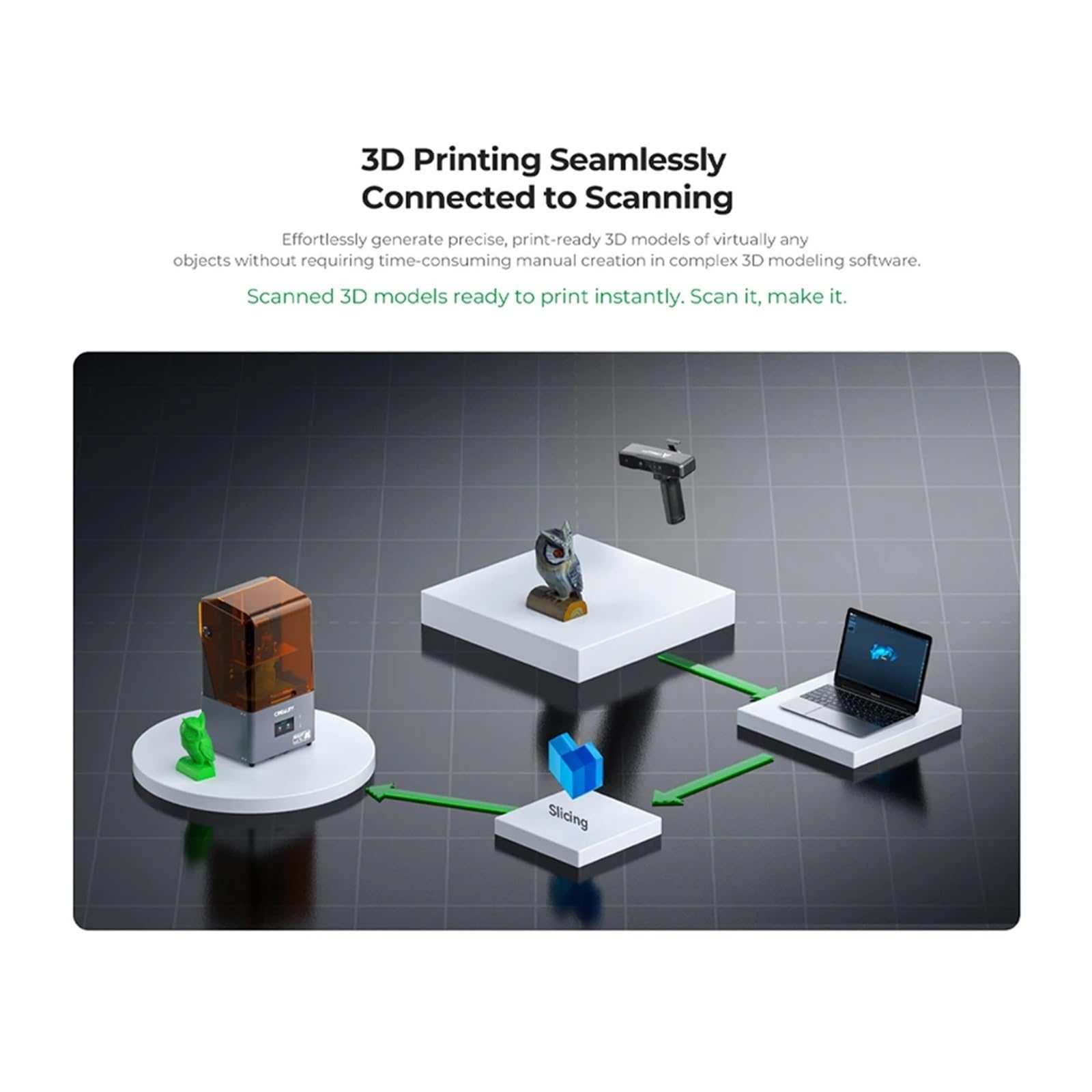 3D Scanner CR-Scan Otter Lite and Bridge 0.05mm Ultra-High Precision Handled 24-Bit Full-Color Wireless