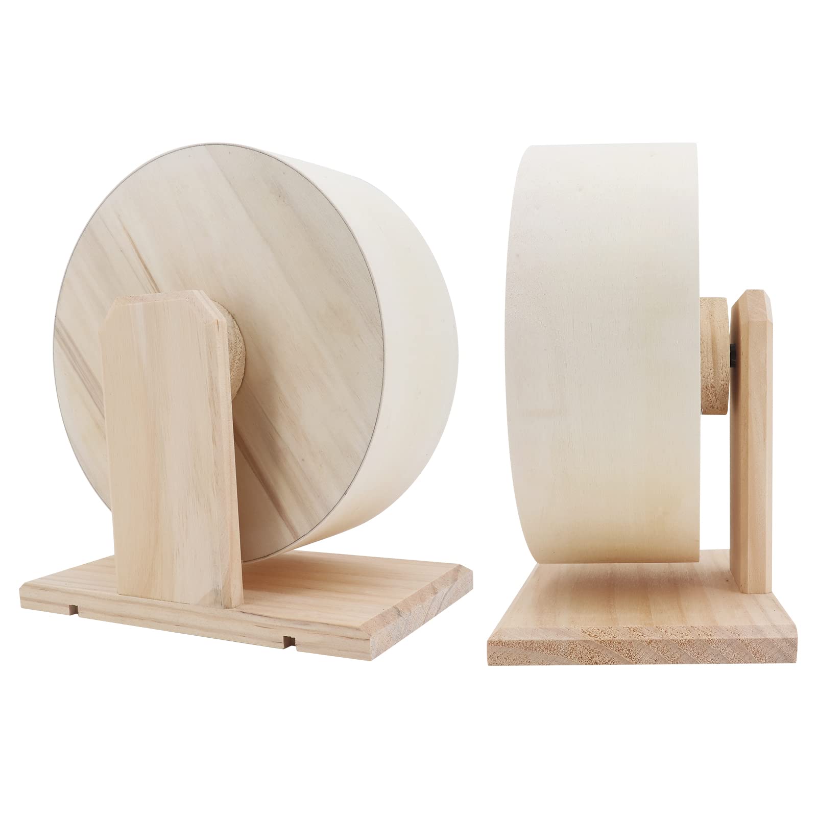 Rueda de hámster de Madera, Rueda de Ejercicio para Mascotas pequeñas, Rueda giratoria silenciosa para Descanso y Ejercicio de hámsters sirios, jerbos, Ratones, Enanos(M,Φ/21cm)