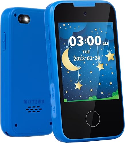 Regalos de teléfono para niños y niñas de 3 a 8 años, juguete de teléfono con doble cámara, reproductor de música MP3, juegos, pantalla táctil ABC,