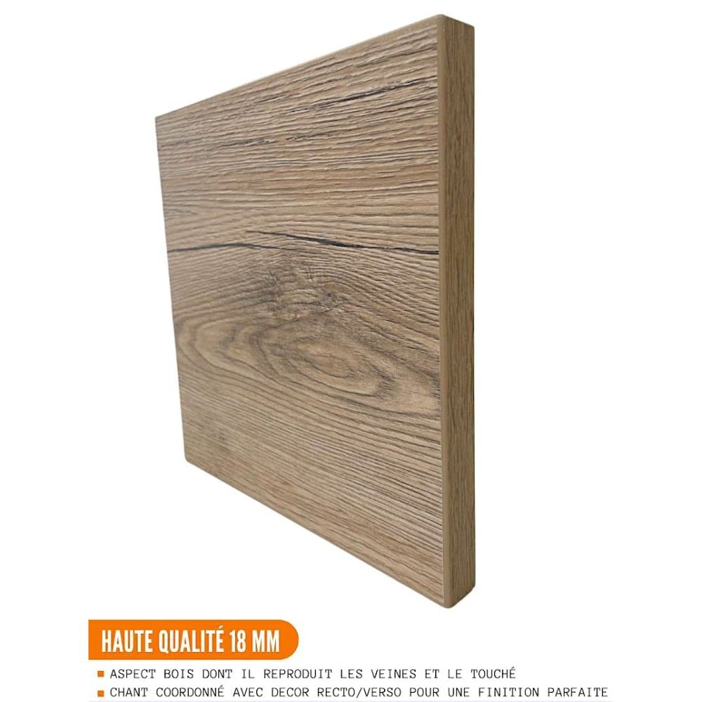 Cuisineandcie - Meuble Bas de Cuisine Eco Noyer Blanchi 2 Portes L 60 cm