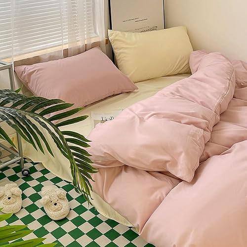 Miniatura 6 de Wellboo - Juego de edredón de tamaño King, ropa de cama de algodón, para mujeres, niñas y adolescentes, color rosa rubor, rosa polvoriento y rojo