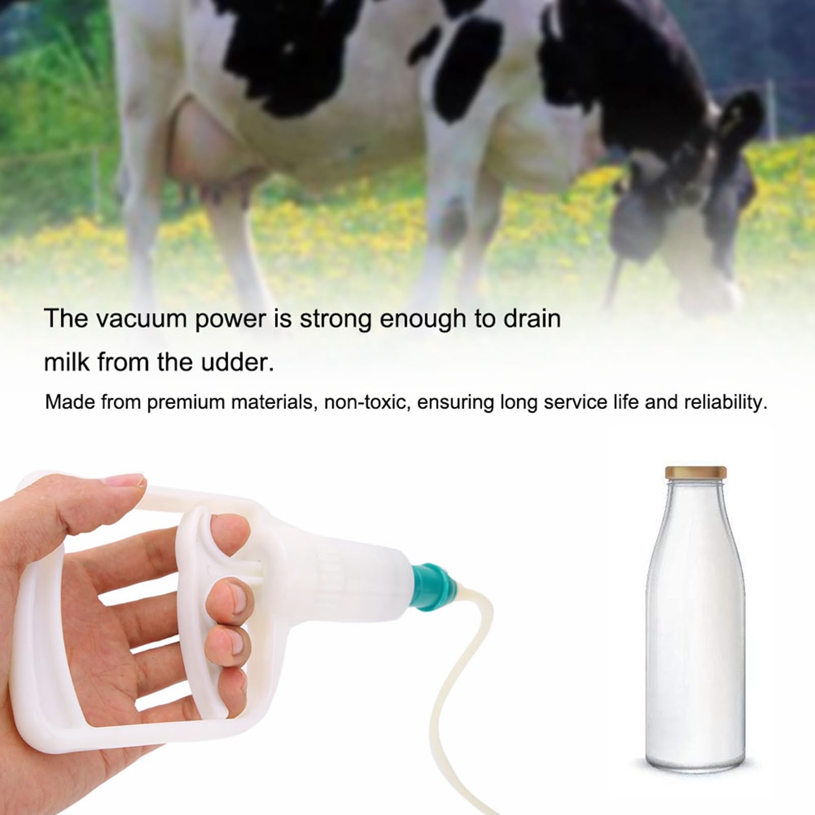 Generic Kit di Mungitura per Capre per Uso Domestico Portatile Forte Potenza di Aspirazione 3L per Agricoltori, Mungitore a Funzionamento Manuale per Proprietari di Mucche Ovine (per bovini)