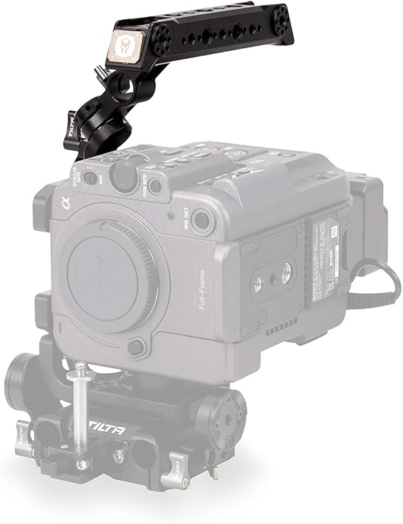 Tilta Adjustable Top Handle Compatible with Sony FX6 Camera Cage | Rotates 180 Degrees for Vertical Shooting, Mounting Points for Accessories | ES-T20-TH2