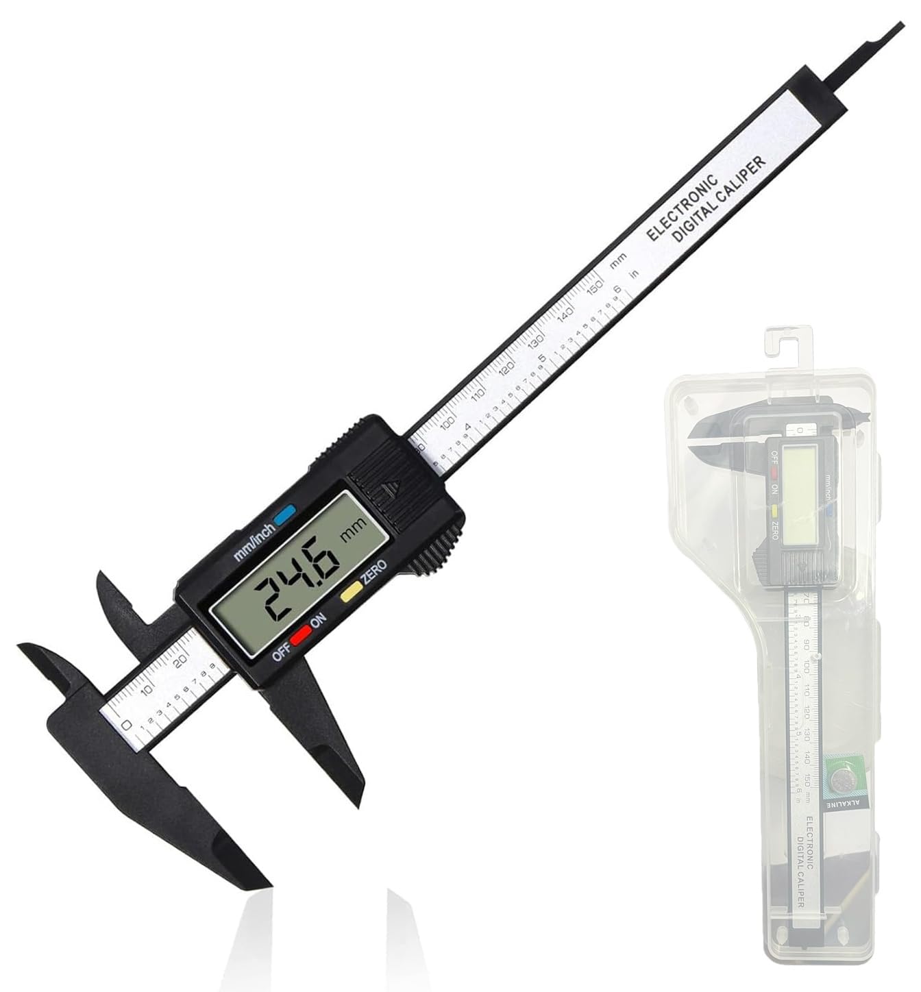 Inditrust New Digital vernier Caliper, 0-6 inches Caliper with Large LCD Screen, Auto - Off Feature, Inch and Millimeter Conversion Measuring Tool, Perfect for Household with Plastic case-image-4