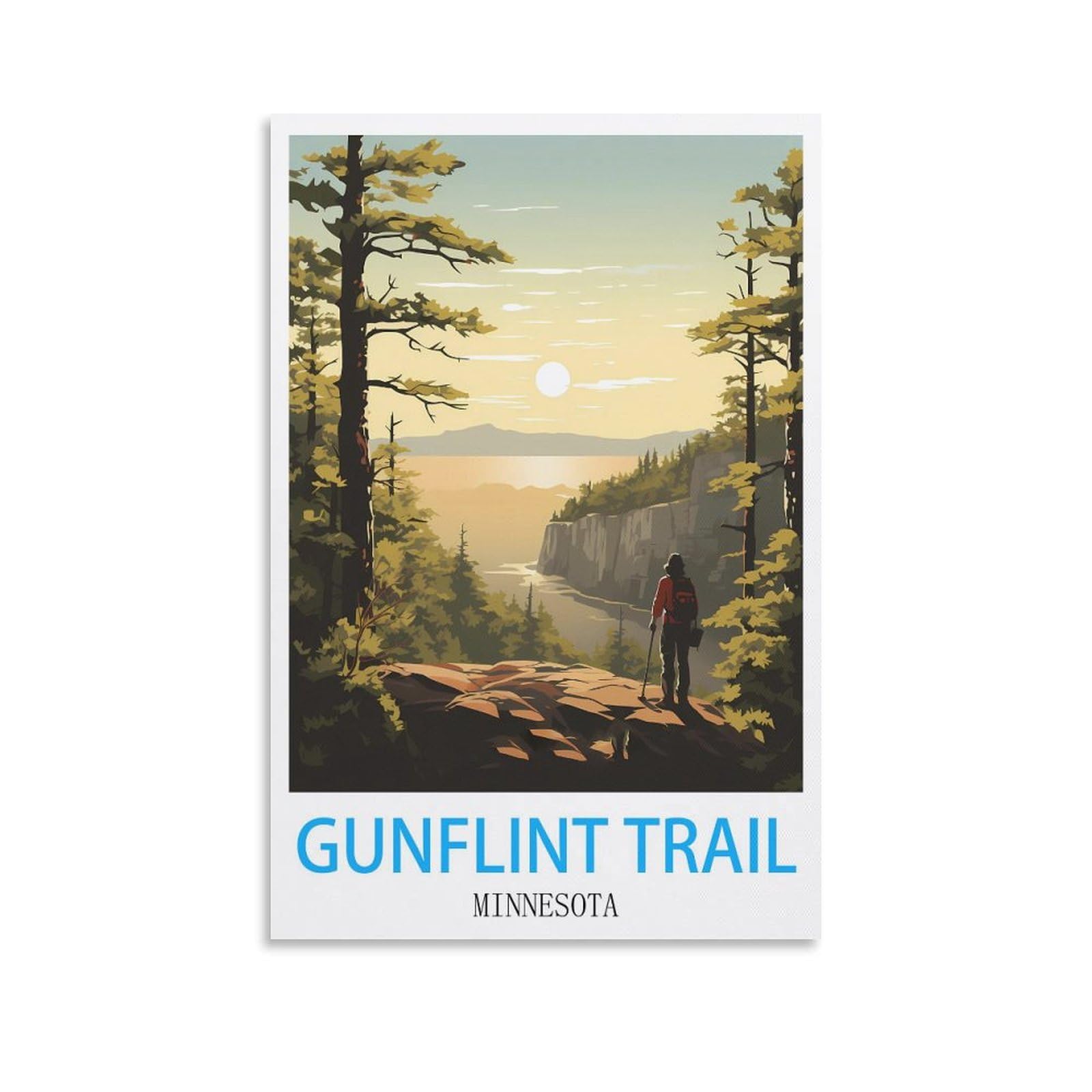 Vintage Metal Tin Wall Sign Gunflint Trail Minnesota Art Plaque Poster Wall Decor for Home Tool Room Bar Club Restaurant Cafe 15x30cm