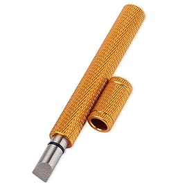 Bulex Golf Club Groove Sharpener, Re-Grooving Tool and Cleaner for Wedges & Irons - Generate Optimal Backspin - Suitable for U & V-Grooves, Gold