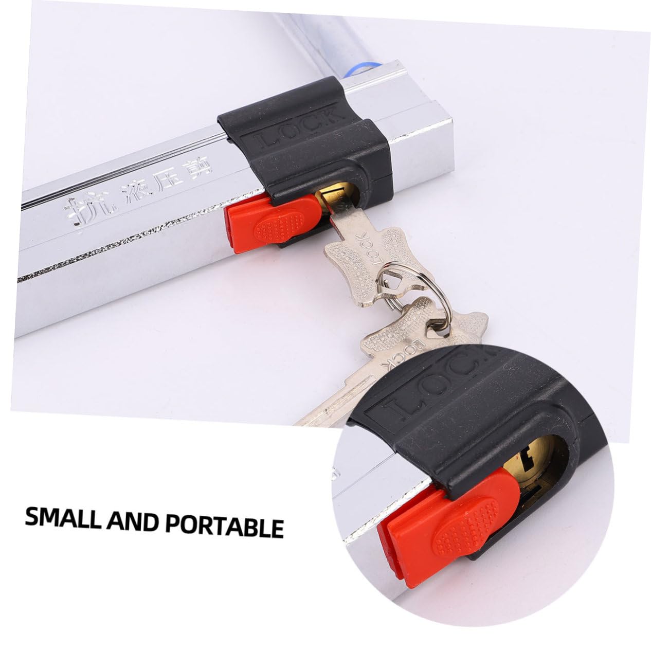Sosoport 1pezzi Lucchetto Catena Antifurto Per Bici Accessorio Robusto Per Mountain Bike Lucchetto u Per Sicurezza All Aperto Resistente e Durevole