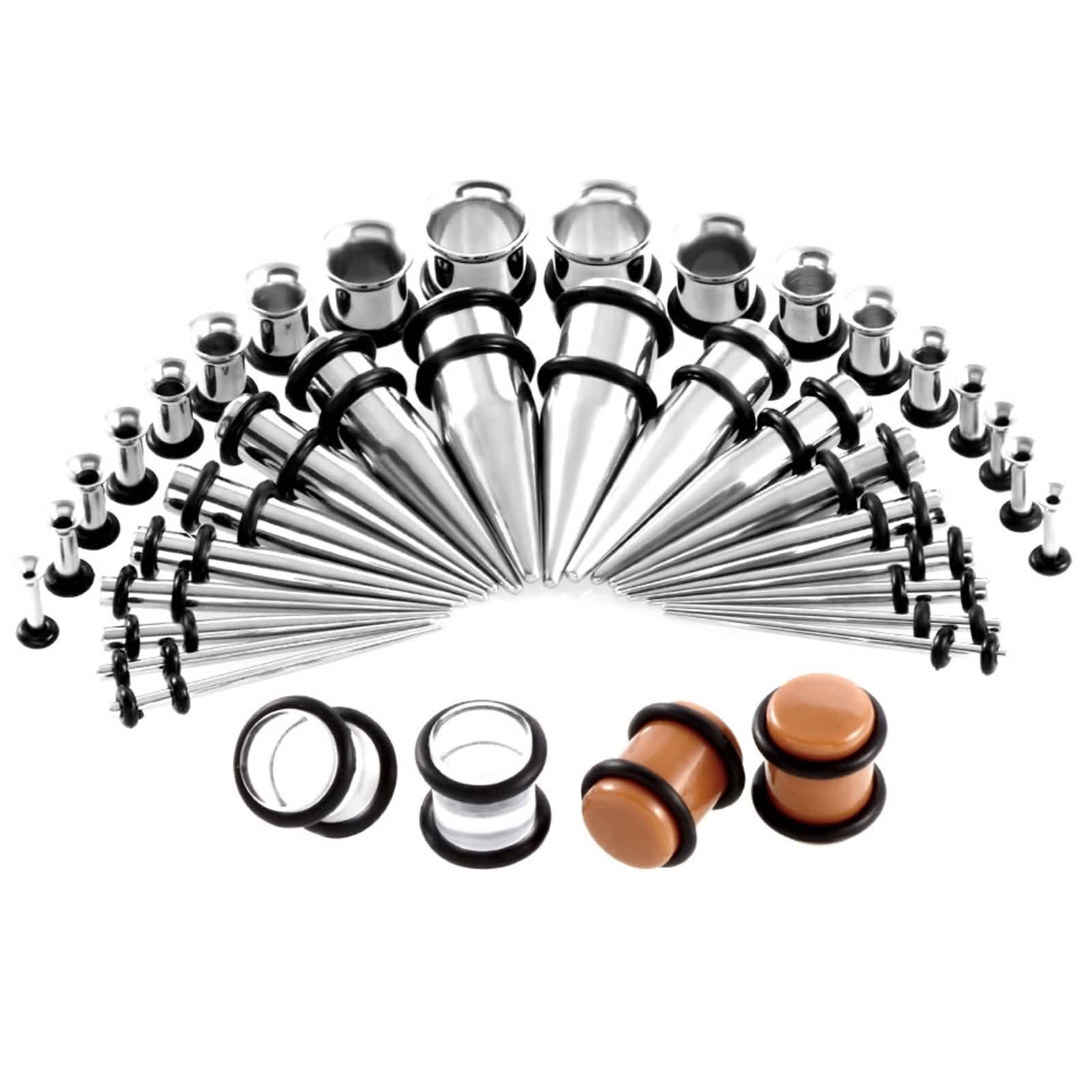 Dilatador Femenino, Dilatador Titanio Kit Expansor Oreja 72 Piezas Dilataciones Junta Tórica de Segmento Uv de Canal Hueco Cónico Hombre
