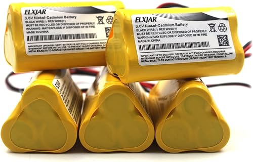 elxjar Paquete de 5 baterías de repuesto para Exitronix 10010037 Max Power B2-0031 Unitech LEDR-1 6200RP Dantona CUSTOM-318 Lowes 253799 Luz de disponible en Yaxa Costa Rica