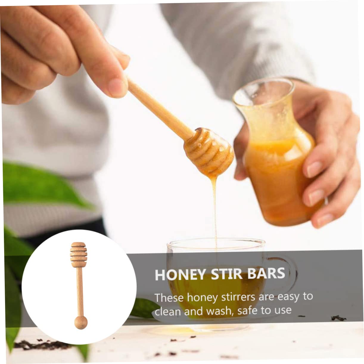 PRETYZOOM 4 Pcs Honey Stick Stirring Portable Juicer Portable Mini Drink Bread Whisk Mini Scoops Household Honey Sticks Mini Jams Jam Spoon Delicate Beech re-usable