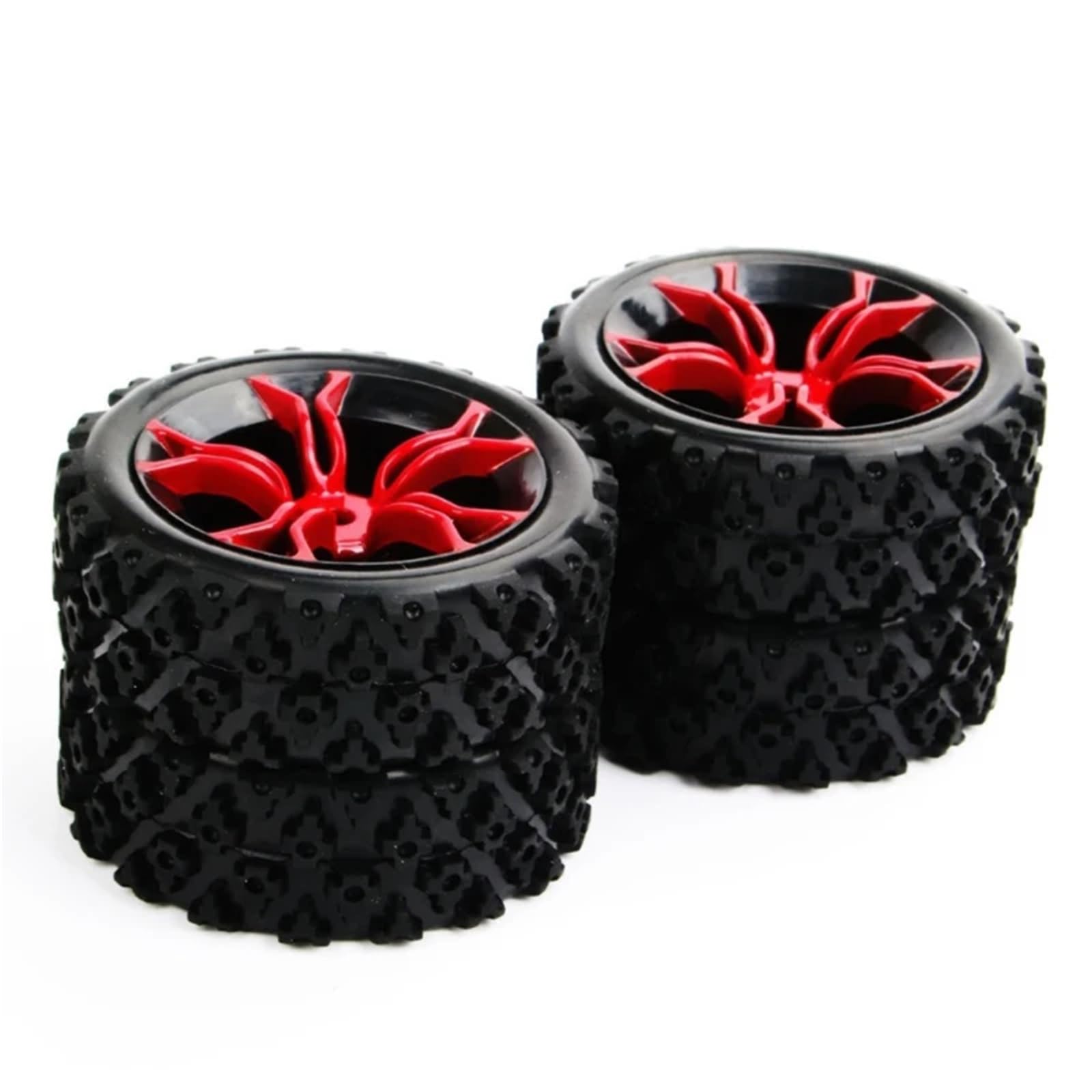 RC NeumáTicos para HSP para HPI 1/10 4 Uds Escala Neumáticos para Rally Llanta Rueda con 6mm Offset 12mm Hex RC Accesorios Coche Todoterreno Orugas Modificadas