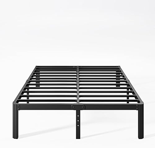 Miniatura 22 de KERAMIK Marco de cama Queen de 14 pulgadas de alto, no necesita somier, marco de cama de plataforma tamaño Queen de metal con borde redondo, fácil