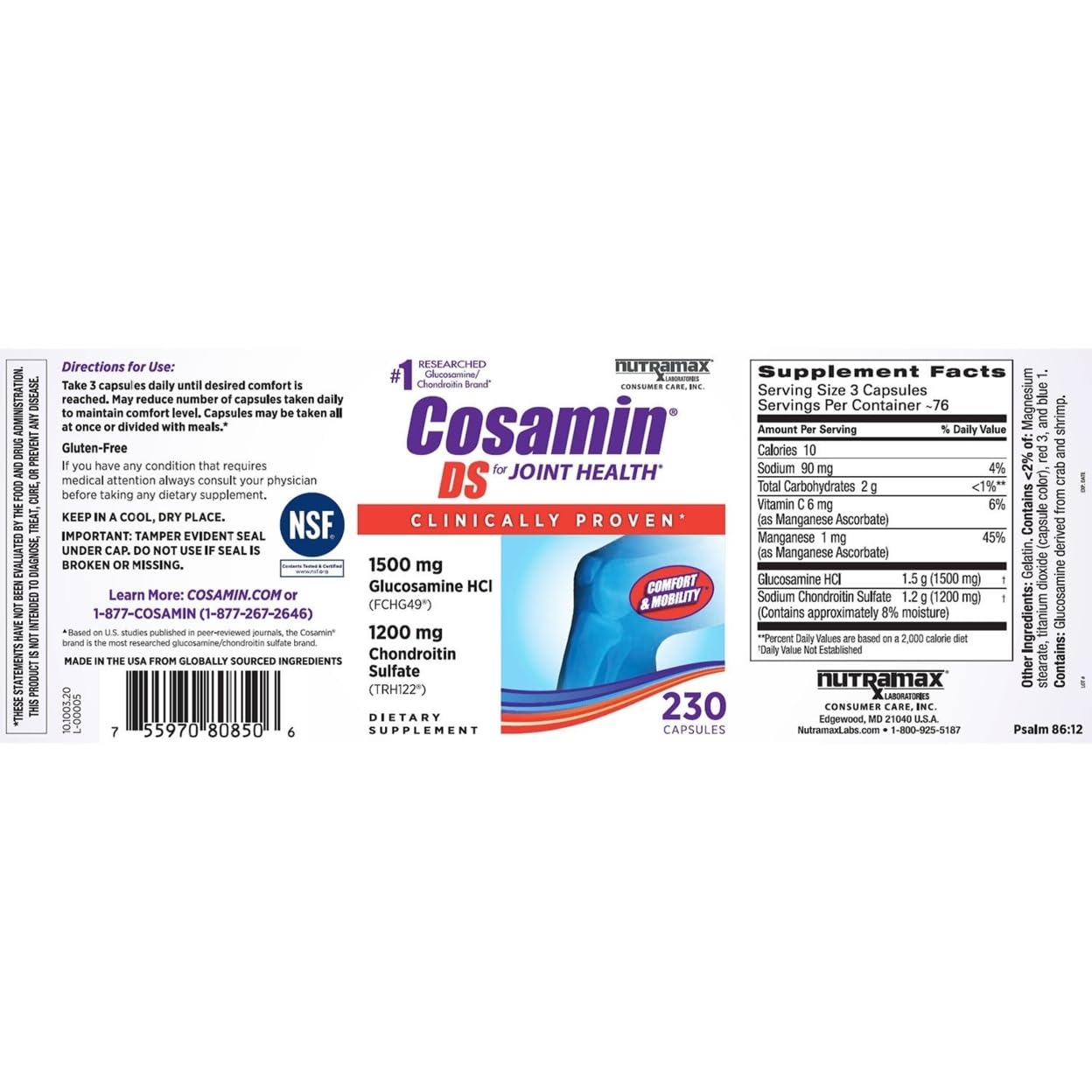 Cosamin DS Double Strength Joint Care (230 Capsules)