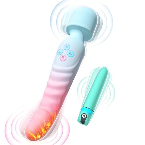 G Spot Vibrator Wand & Bullet Vibrator Set - Vibrators Sex Toys for Women, Clitoral Stimulator Dildo with 7 Vibrating Modes, Waterproof Heating Wand Massager, Adult Sex Toy for Female and Couples