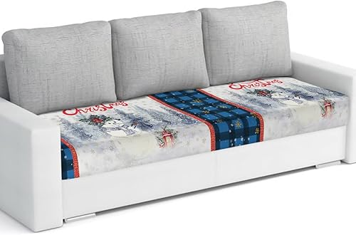 Miniatura 8 de Fundas de cojín elásticas para sofá, seccional, individual, en forma de T, protector para muebles con parte inferior elástica, muñeco de nieve,