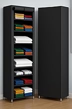 VIPEK Portable Collapsible Wardrobe for Clothes Storage – Foldable Cloth Organizer Cupboard with Shelves for Bedroom & Home (Durable, Space Saving Design) (Black, 9 Tier)