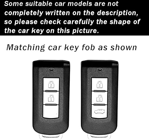 Miniatura 2 de ontto Funda para llavero Mitsubishi, entrada sin llave, funda de llave inteligente de protección completa de 360 para Outlander Lancer Eclipse