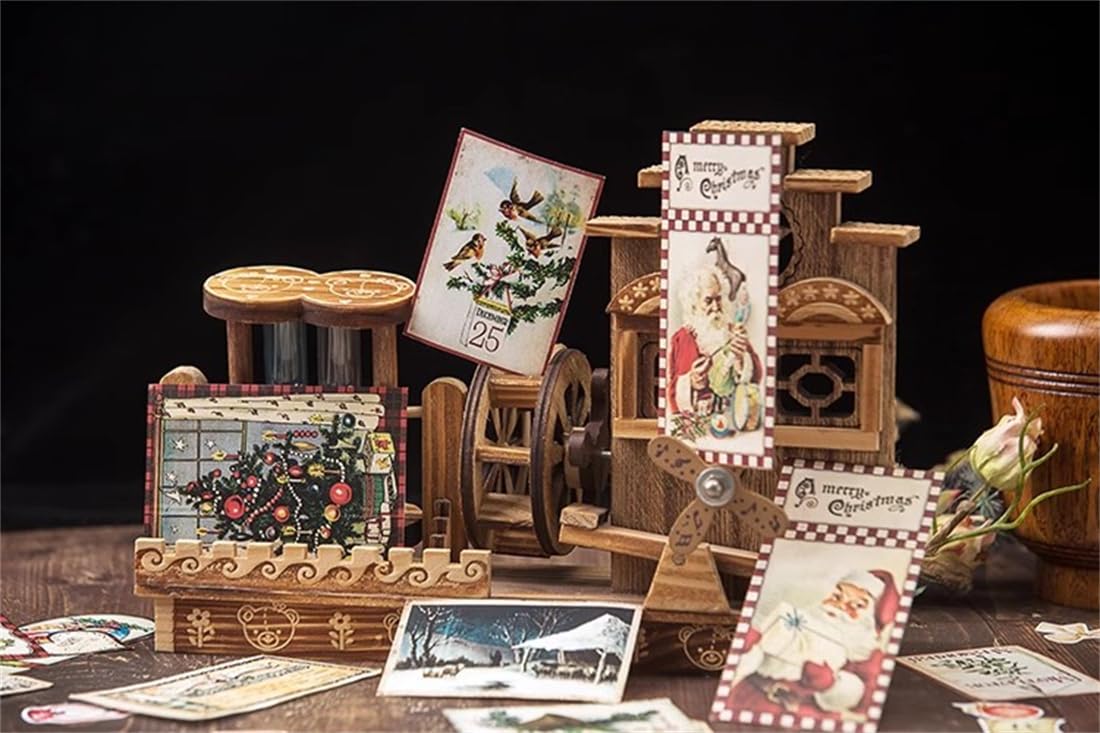 Naklejki do scrapbookingu, Boże Narodzenie, vintage, samoprzylepne naklejki dekoracyjne, zestaw papieru do scrapbookingu, pamiętnika, albumu, tworzenia kart