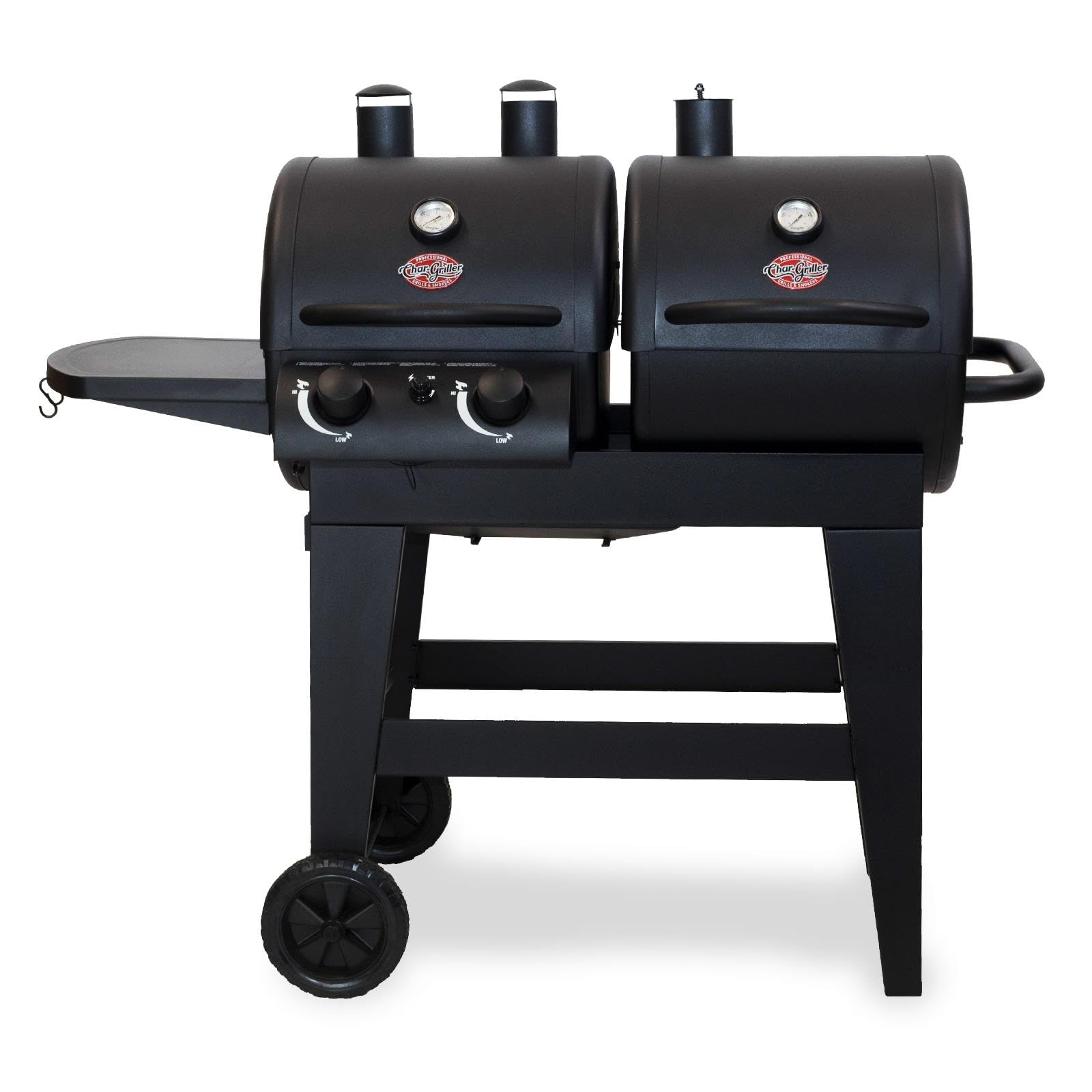 Photo 1 of Char-Griller® Dual-Function 2-Burner 24,000 BTU Propane Gas and Charcoal Combination Grill and Smoker with 870 Cooking Square Inches in Black, Model E5030