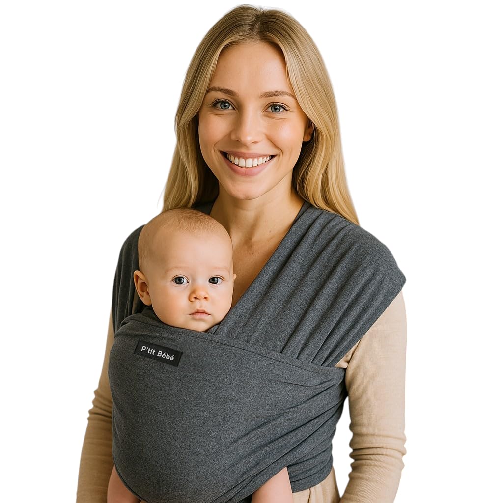 Echarpe de portage bebe adaptée aux nouveau-nés de 3 à 15 Kg. Confortable, physiologique et Ergonomique, Flexible et Résistante, Facile à nouer. Légère,Mains libres Taille: 5,3 x 0,58 m