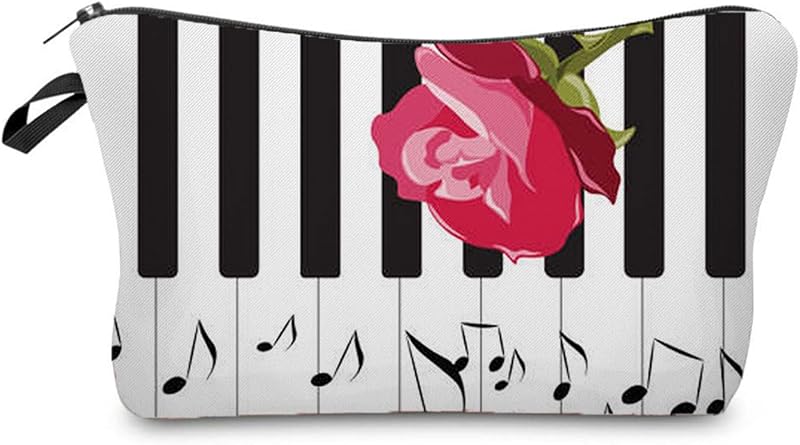Necessaire de maquiagem Livel lhood Music Piano Rose Piano 04 com zíper