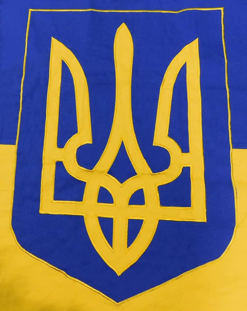 Ukraine Ukrainian Middle Trident 2x3 2'x3' Premium Quality Heavy Duty 100% Cotton Flag Banner 2 Grommets