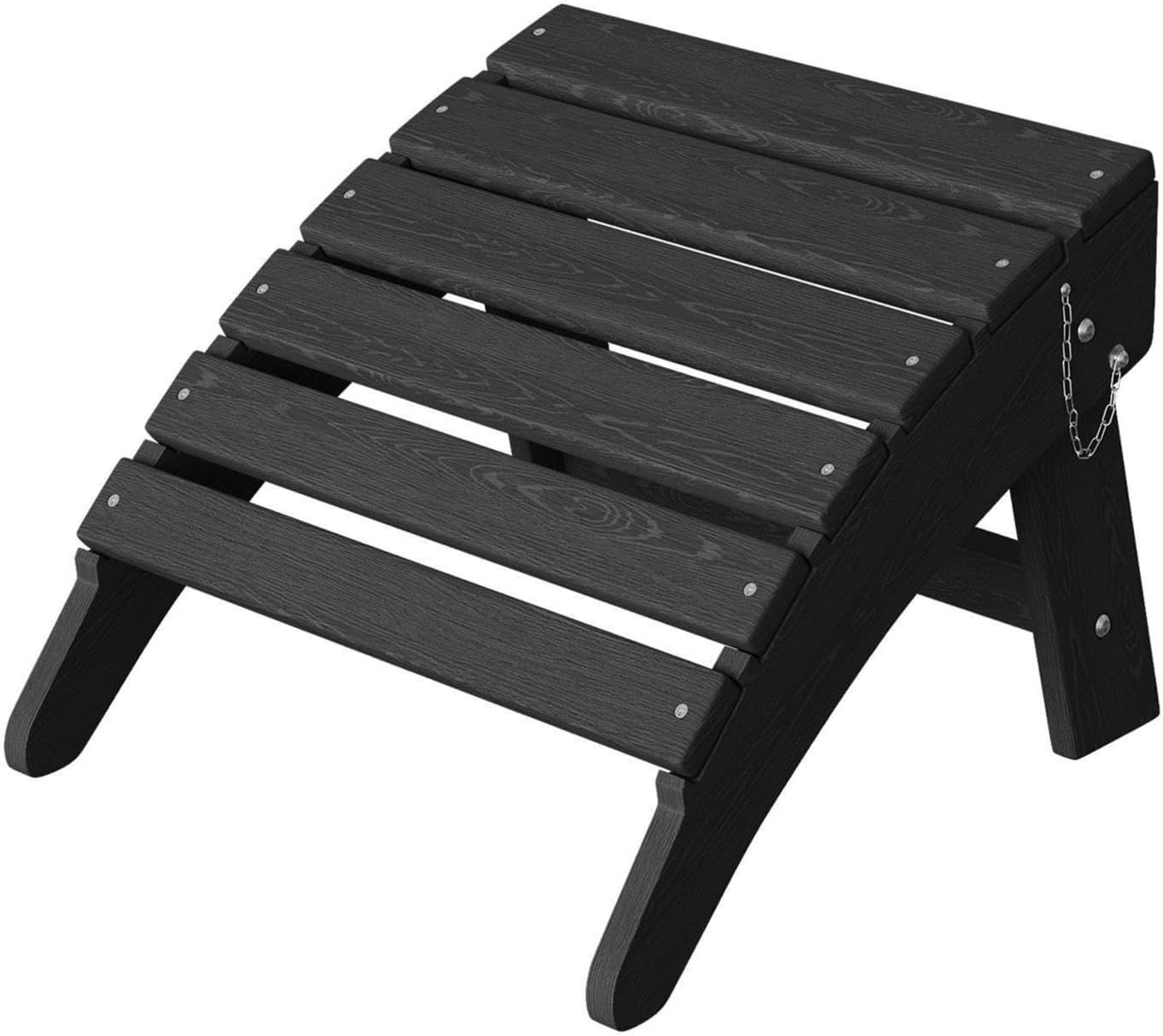 GarveeLife Folding Adirondack Ottoman for Adirondack Chair, HDPE All-Weather Footrest for in/Outdoor Patio Deck Backyard, Black