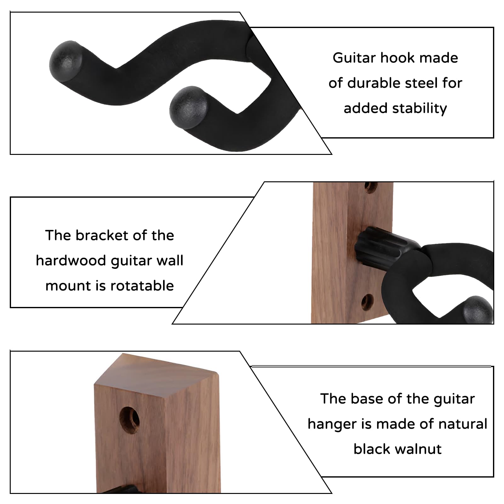 Gitarrenhalterung Wand,Gitarren Wandhalter,Gitarre Wandhalterung Für Wand,Klassische Akustikgitarre Haken,Gitarrenständer Mit Weich Gepolstertem Gitarrenhalter,Für Akustik,Elektrik,Gitarre,Ukulele