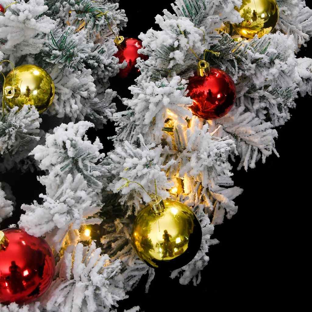 Guirnalda de Navidad con bolas y luces LED verdes, 20 m, PVC, 300 ledes, 1800 ramas, puerto USB, 8 efectos de iluminación para salón, chimenea, barandilla, Adviento y festivos