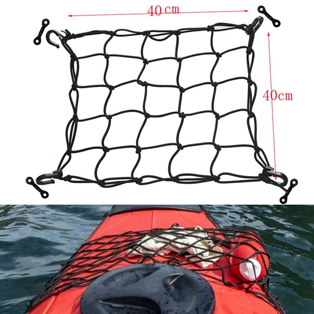 1pcs Deck Cargo Net avec Arrimage Crochets Kayak Accessoires pour Kayak Stockage Camion Lit Bateau de Pêche
