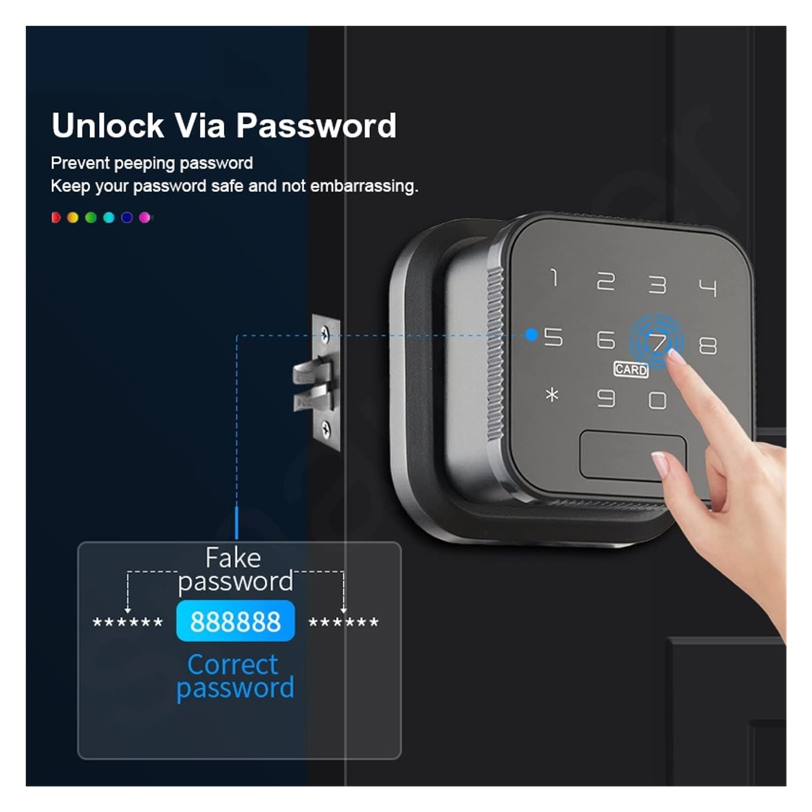 Inteligentny zamek do drzwi, Smart Fingerprint Lock For Bluetooth Spherical Indoor Wooden Door Electronic Keyless Entry Unlock Via Password(22 x125 Double Latch)