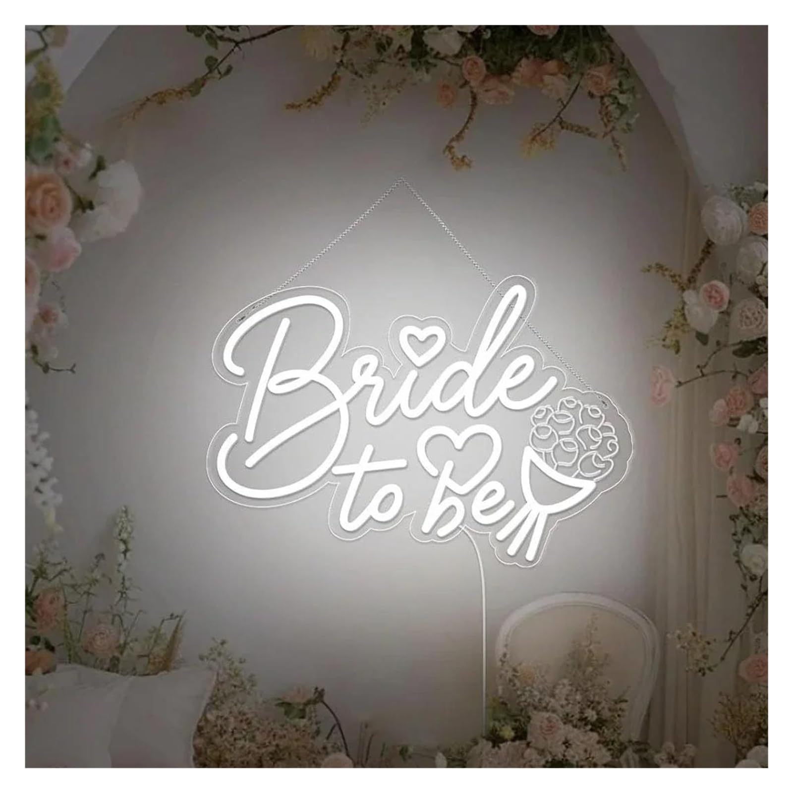 XENITE Luces Art Decoration Christmas Letrero De Neón Bride To BeCon Atenuación USB Para Bodas, Fiestas, Dormitorios, Compromisos, Decoración De Pared,38x30cm