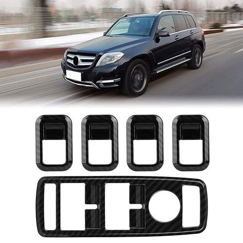 Miniatura 5 de Interruptor de ventana Botón Cubierta de Fibra de Carbono 5 Unidades para A B C E CLA GLA GLK ML GLE Clase W204