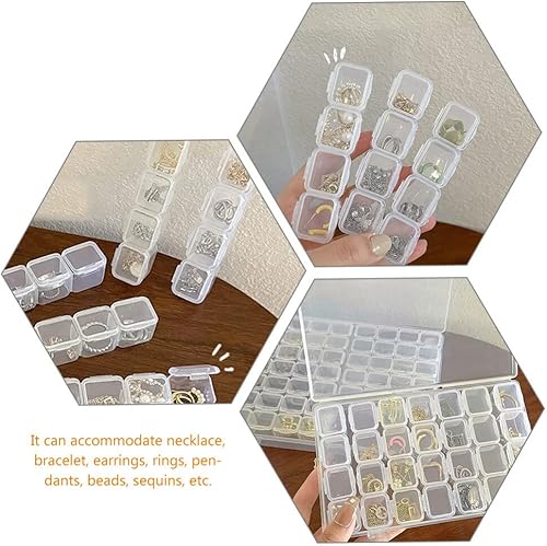 Miniatura 5 de ULTECHNOVO Mini contenedores de almacenamiento con tapa con bisagras caja de almacenamiento de plástico para joyas pequeñas