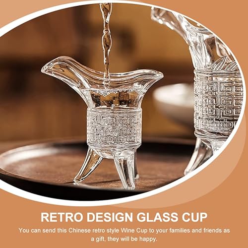 Miniatura 9 de Zerodeko Juego de vasos de chupito retro vintage antiguo bebiendo como un antiguo rey reina jue, dispensador de vasos de vidrio decantador para Soju