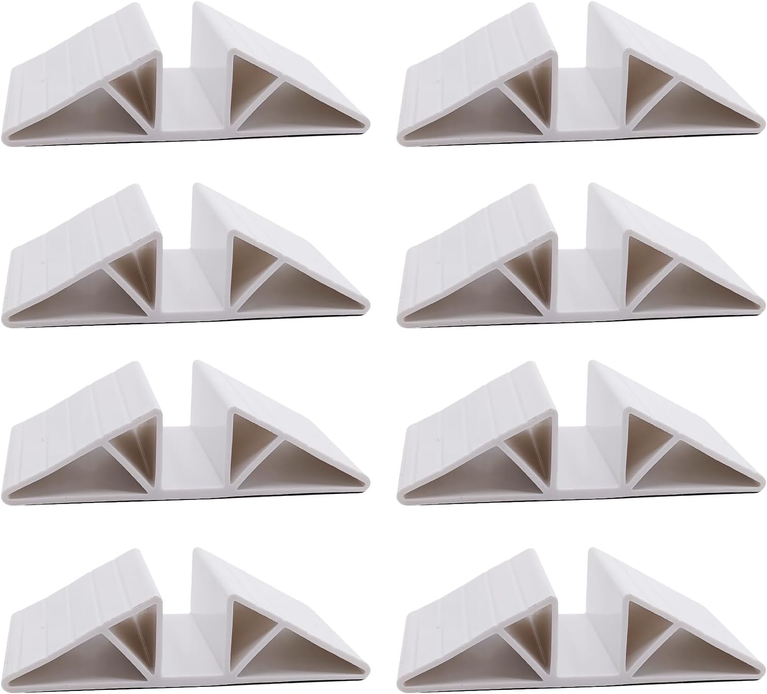 8Pcs Support Feet for Pet Gate Isolation Fence Gate, Plastic Triangle Reinforcement Fitting Free Standing Dog Gate Fence Panel for Configurable Wood Dog Gate Dog Fence(White)