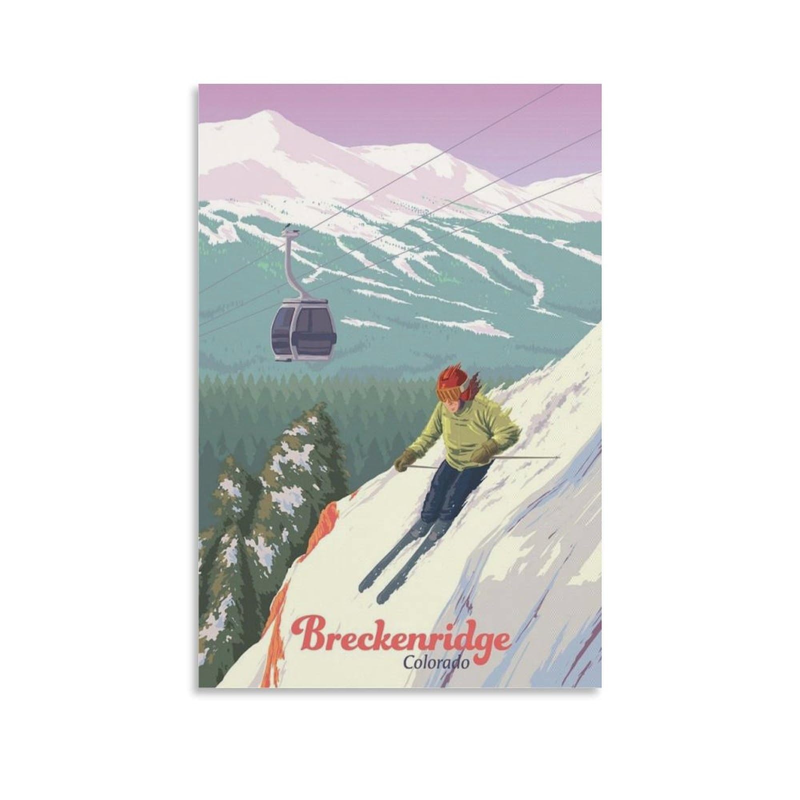 WLQZFRWV Breckenridge Colorado Ski Resort Canvas Poster Wall Art Decor Print Picture Paintings for Living Room Bedroom Decoration 12x18inch(30x45cm)