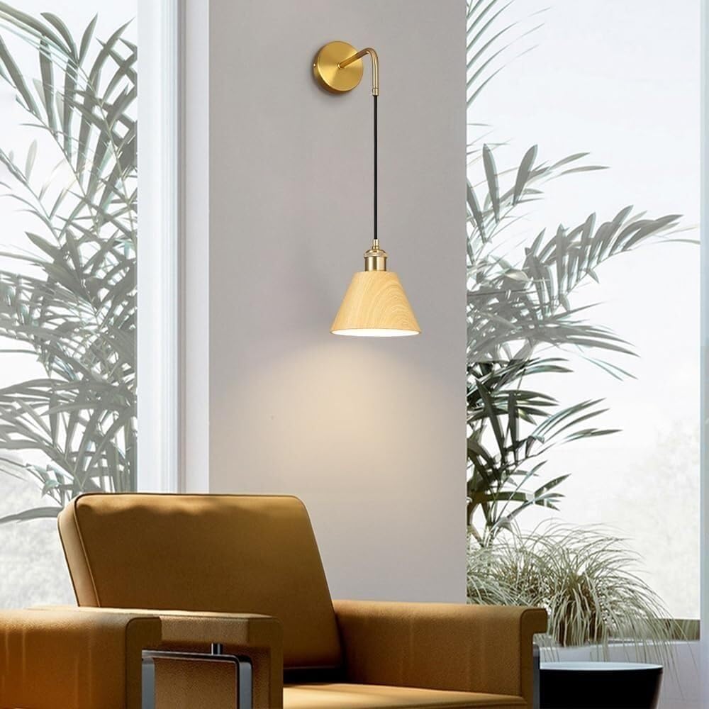 ランプ日本のwabi-sabiアイアンアートウォールランプハンギングワイヤー調整可能なベッドルームベッドサイドウォールコーニュース7