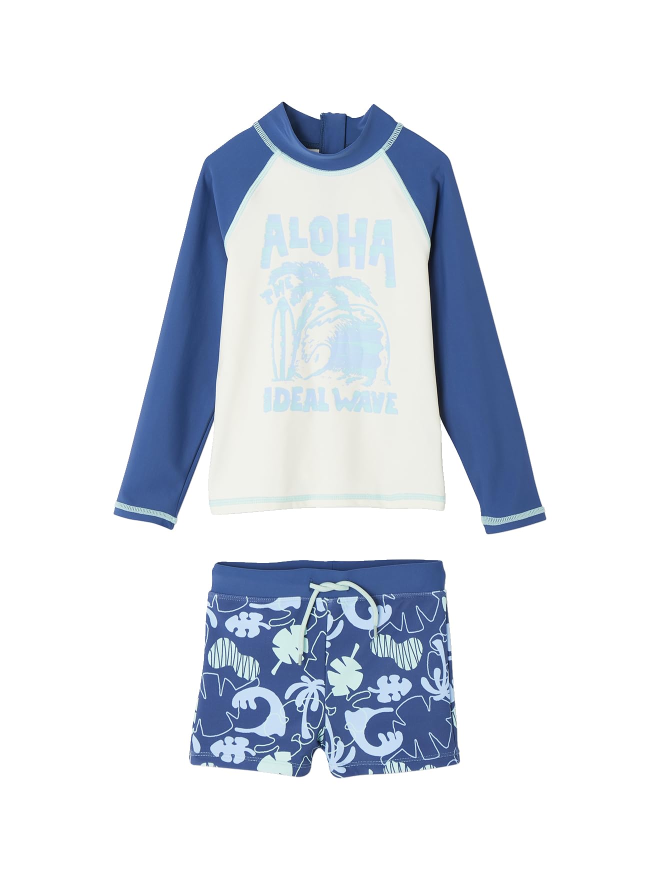 Vertbaudet Jungen Strand-Set: Badeshirt & Boxershorts mit UV-Schutz