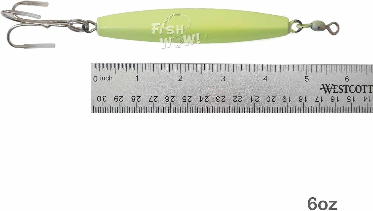 5pcs Fish WOW!® 6oz Diamond Jig Glow jigs with a Treble Hook - Glow in The Dark
