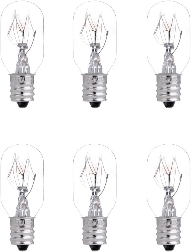 Oumai 6 Pack 25 Watt Bulbs for Scentsy Plug-in Nightlight Wax Warmers, Home Fragrance Wax Diffusers & Salt Lamps, 120 Volt Bulk Bulb Replacements