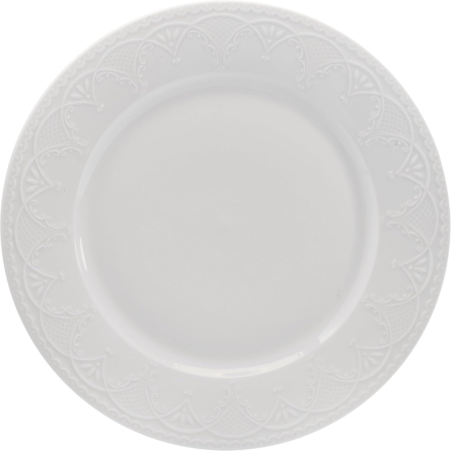 Pfaltzgraff Esmerlda White 24 Piece Plate Bowl Dinnerware Set, Service for 8