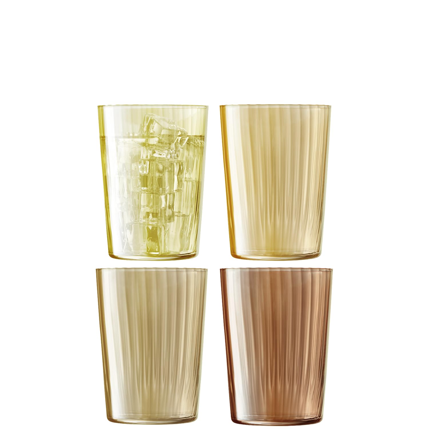Lsa International Amber Gems Tumbler 560Ml Assorted | Set Of 4 | Mouthblown & Handmade Glass | Hand Painted | Gm04