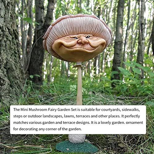 Yapthes Miniature Happy Mushrooms Resin Garden Statue, Funny Mushroom Statue, Mini Happy Face Mushroom Resin Sculpture For Home Garden Outdoor Courtyard Lawn Decoration&Patio, Lawn & Garden #TOP3