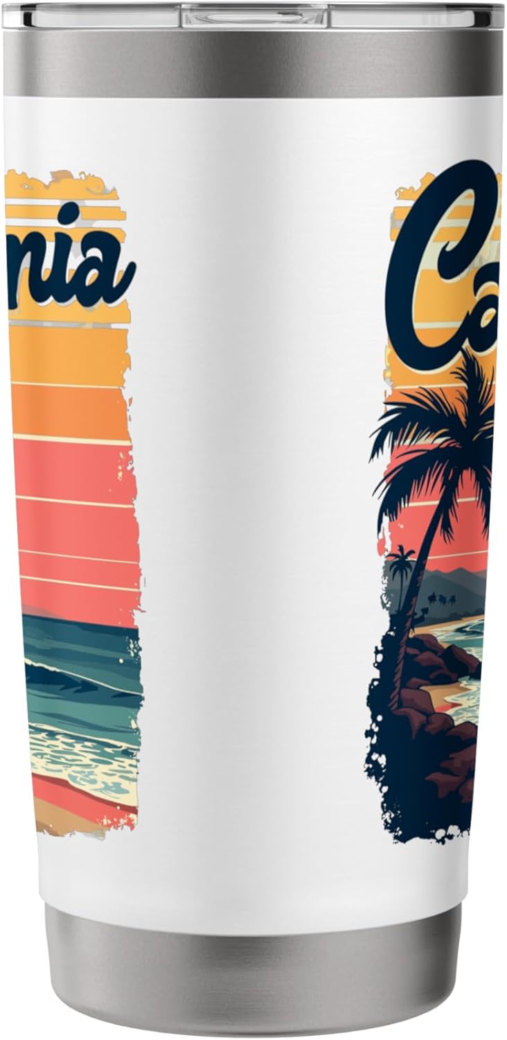 Vintage California Sunset Retro California Stainless Steel Insulated Tumbler - Image 4