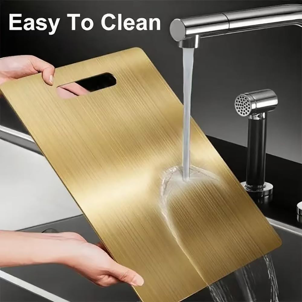 Titanium Cutting Board, Vegetable Cutting Board Double-Sided Non-Toxic Fish Cutting Board, Ideal for Slicing and Dicing Meats or Fruit with Handle Dishwasher Safe