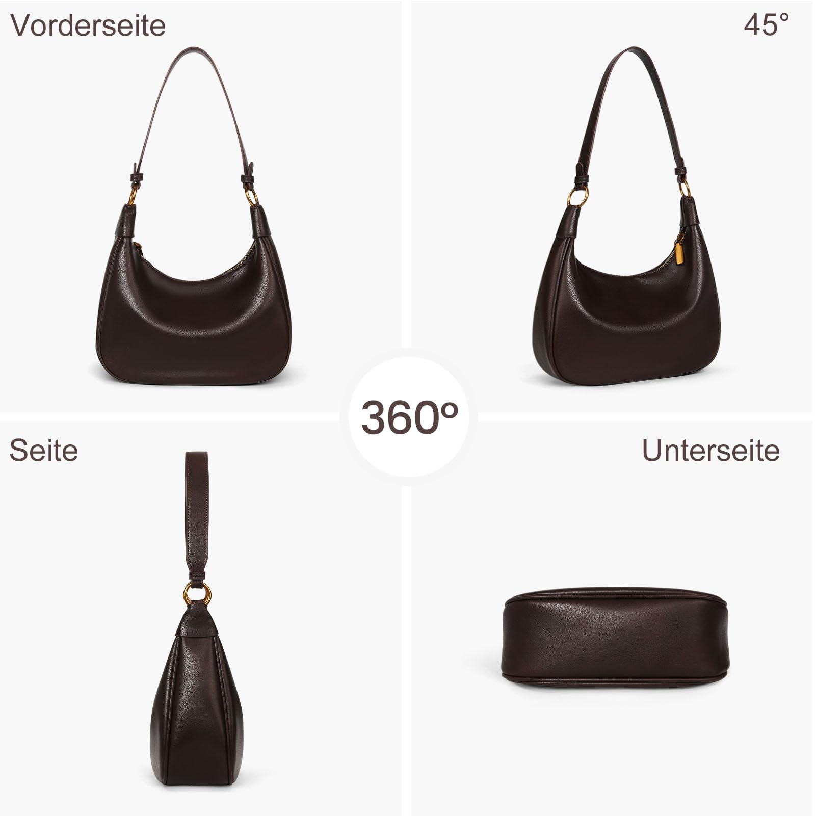 GSenhui Kleine Handtasche Damen Y2K Schultertasche Klein Elegant Hobo Shoulder Bag Women PU Leder Umhängetasche Vintage für Frauen Reisen