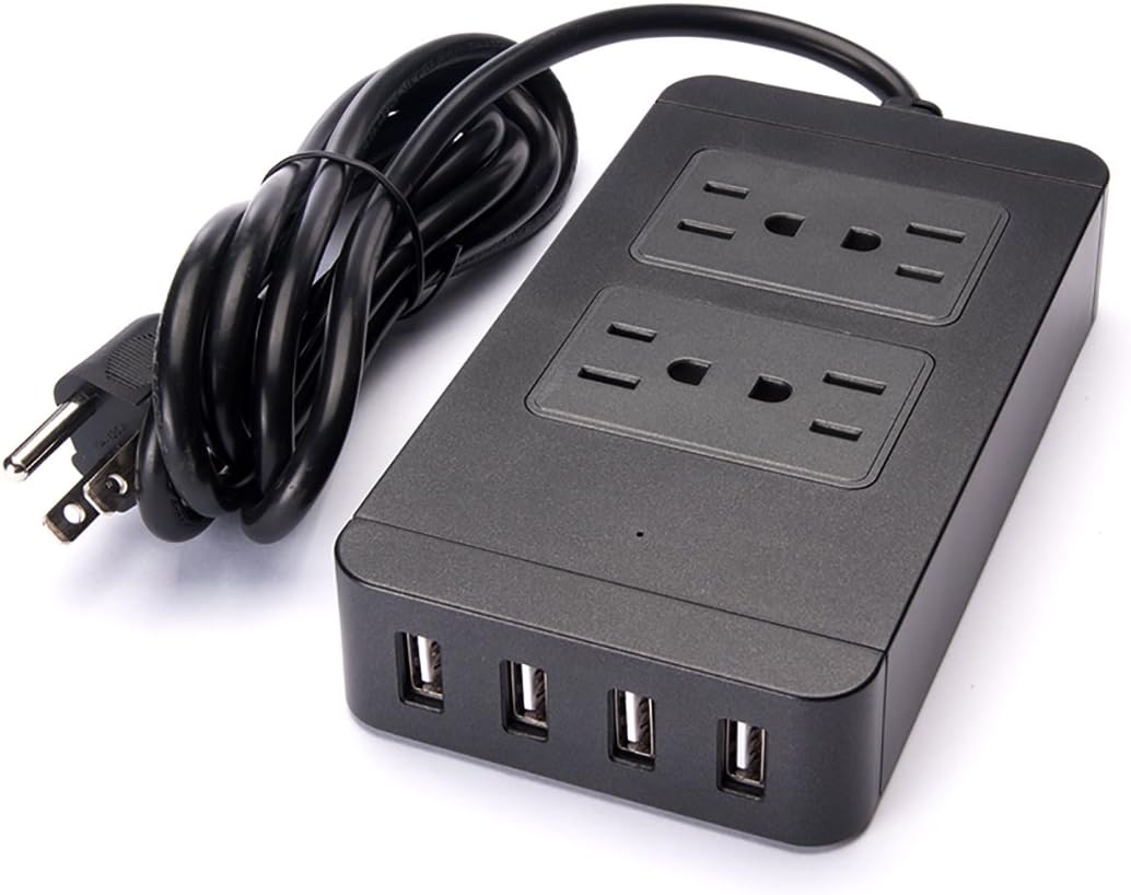 AugustDirect Surge Protector USB Power Strip with 4 AC Outlet 4 USB Port,100-240V,for Tablets,Laptops,iPhone, iPad Air Mini,Digital Cameras,MP3 Players