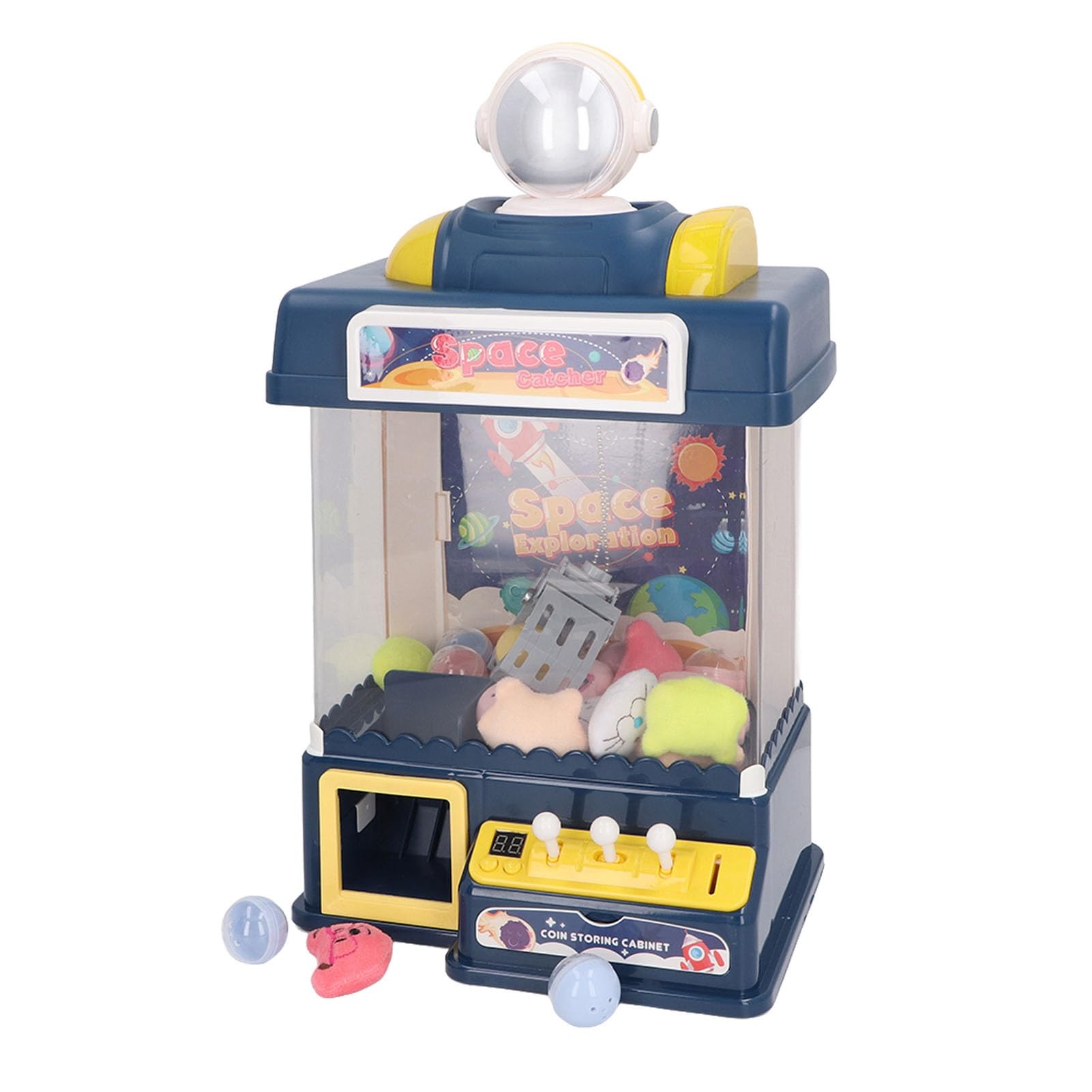 Schimer Mini Máquina de Garra Compacta y Divertida Grabber de Juguete con Efecto de Sonido para Niños Juego Interactivo Plástico 1 Unidad (Azul Oscuro)