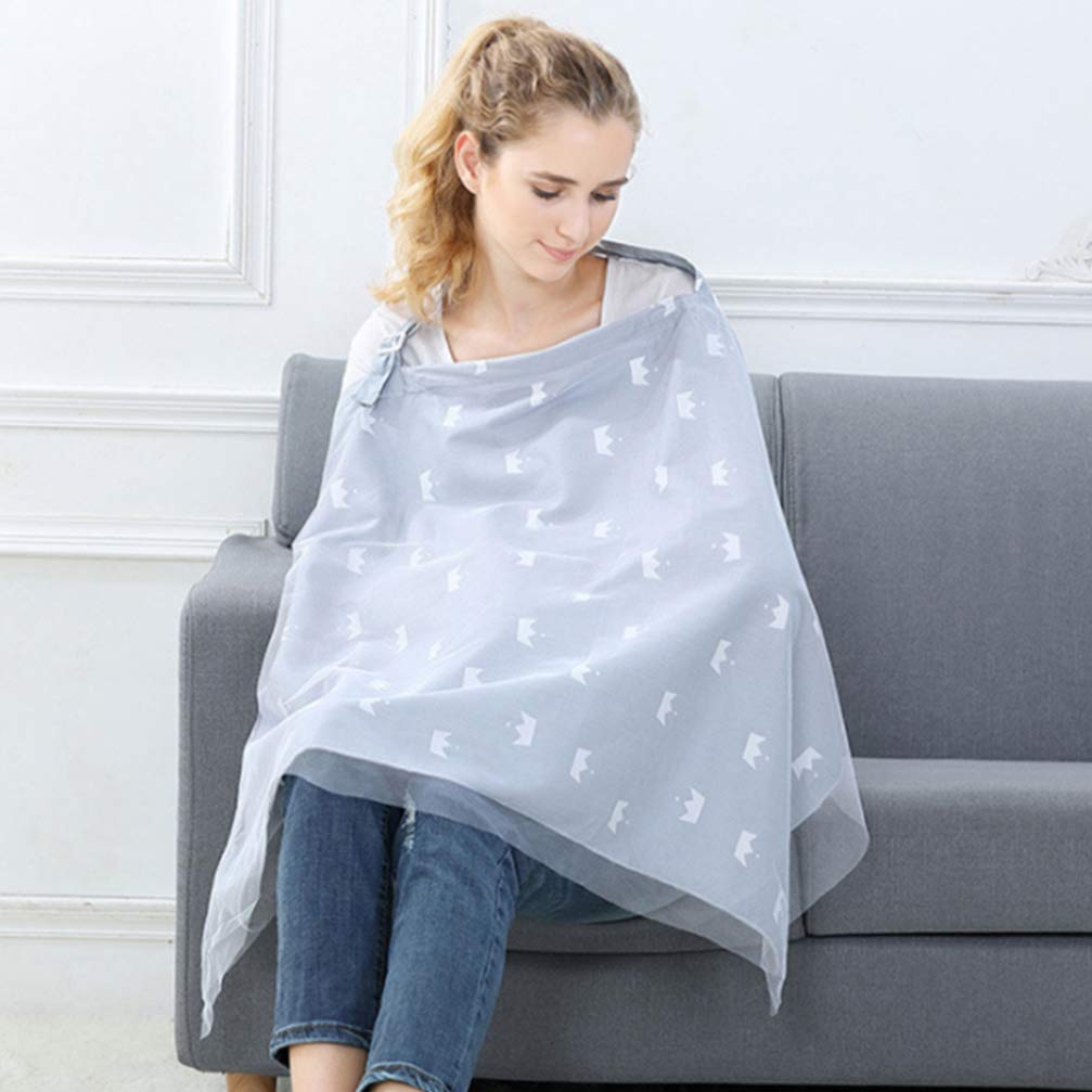TOYANDONA 1pc Nursing Cover for Breastfeeding Grey Multi-use Feeding Cover Lightweight and Breathable for Outdoor Use Arc Neckline for Easy Monitoring